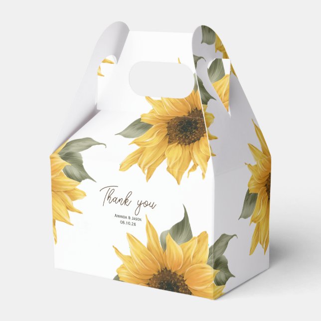 Ballotins Tournesol de campagne, mariage rustique faveur (Verso)