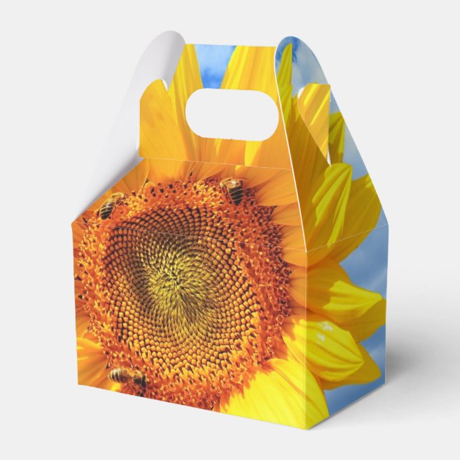Ballotins Tournesol jaune et abeilles sur le ciel bleu Ballo (Verso)