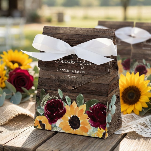 Ballotins Tournesol Roses Rustique Bois Mariage  (Créateur téléchargé)