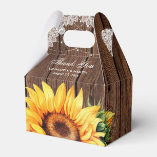 Ballotins Tournesol rustique Mariage Floral Merci