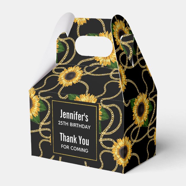 Ballotins Tournesols Jaunes Classiques Merci Motif élégant (Verso)
