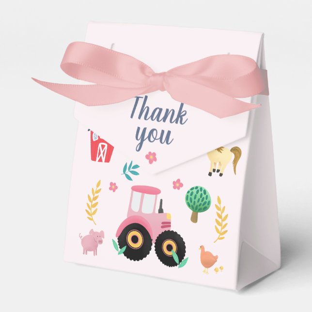 Ballotins Tracteur agricole rose mignonne filles Baby shower (Verso)