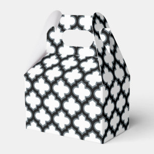 Ballotins Trellis blanc et noir, treillis, Quatrefoil