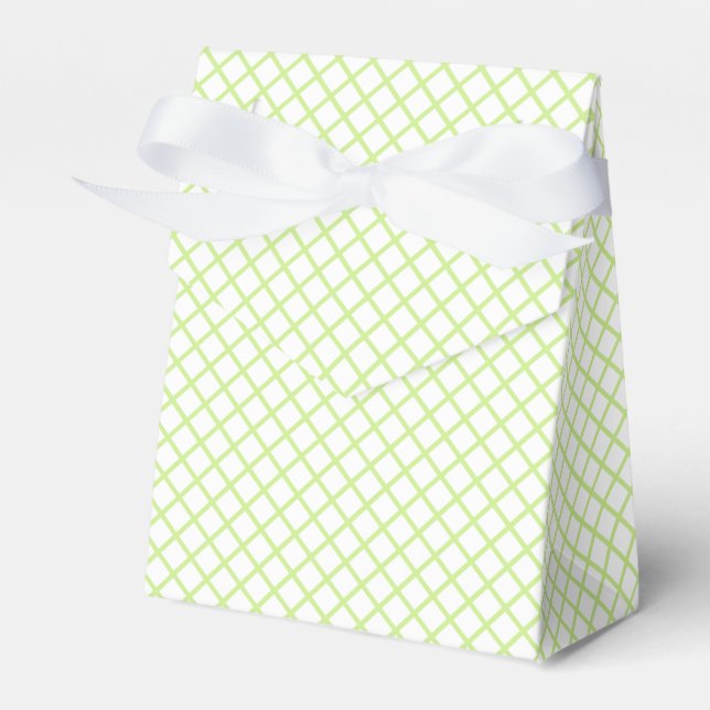 Ballotins Trellis Diamant Vert de Printemps - Blanc (Verso)