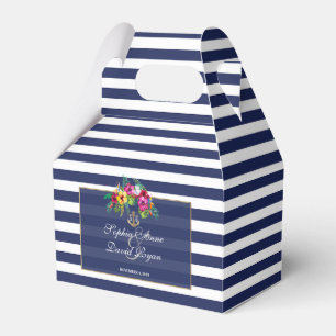 Ballotins Tropical Floral Luau Marine Blue Stripes Mariage