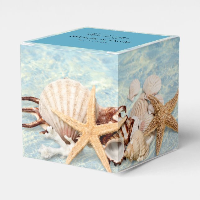 Ballotins Tropical Ocean Beach Seashell Wedding Favor Box (Verso)