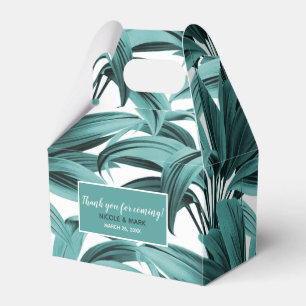 Ballotins Tropical Palm Botanique Aquarelle Sarcelle Vintage
