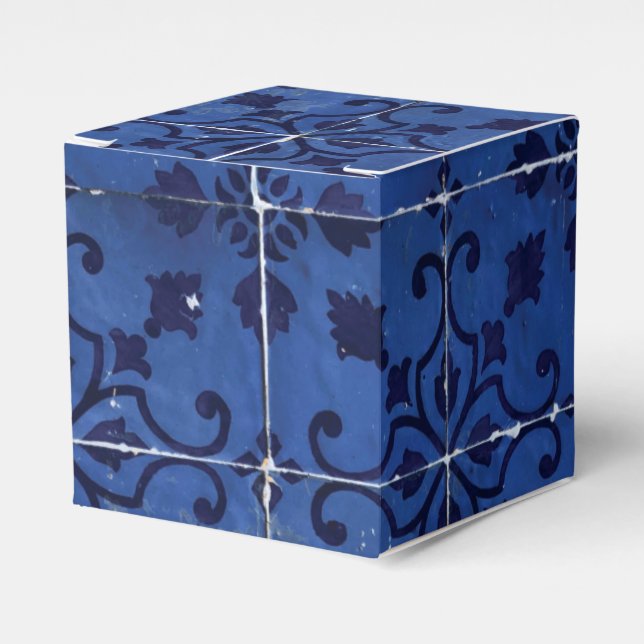 Ballotins Tuiles portugaises - Azulejo Blue Floral Leaf Desi (Verso)