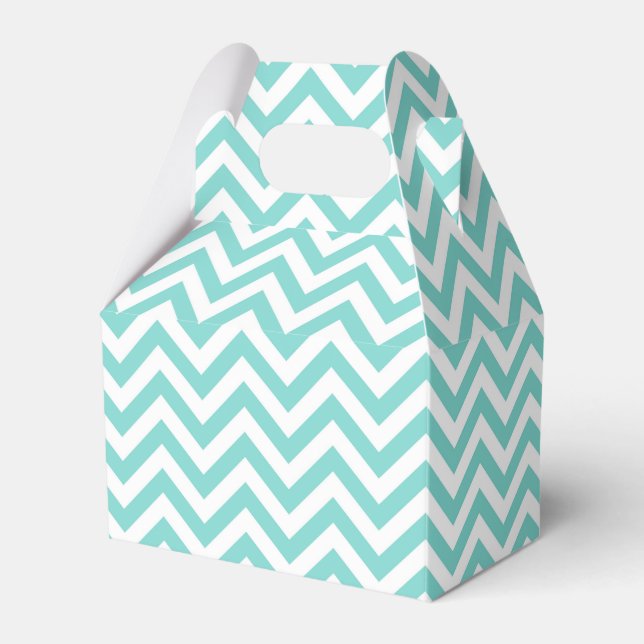 Ballotins Turquoise Aqua White Large Chevron ZigZag (Verso)