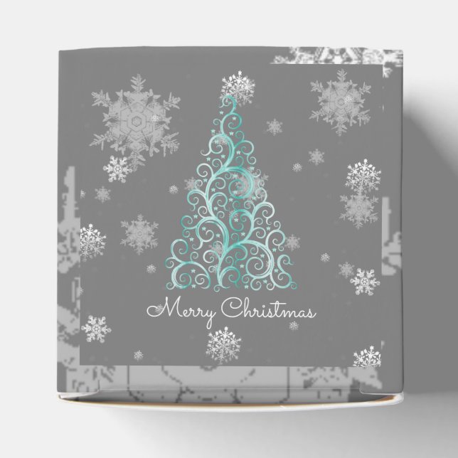 Ballotins Turquoise arbre de Noël et flocons de neige Ballot (Haut)