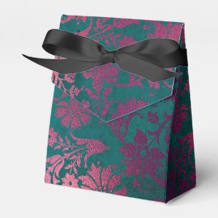 Ballotins Turquoise et Bourgogne Vintage Damas florales