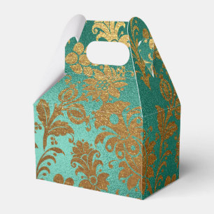 Ballotins Turquoise et or Vintage Floral Damask
