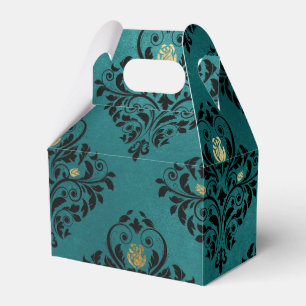 Ballotins Turquoise et or Vintage Rose Damask