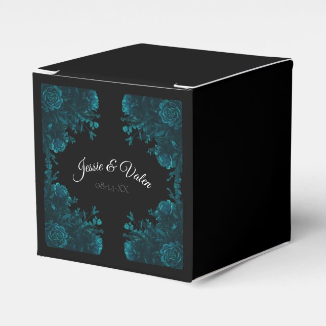 Ballotins Turquoise Rose noir gothique Mariage classique (Verso)