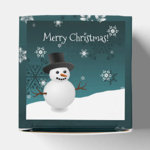 Ballotins Turquoise Snowman hiver paysage Ballotin de Noël