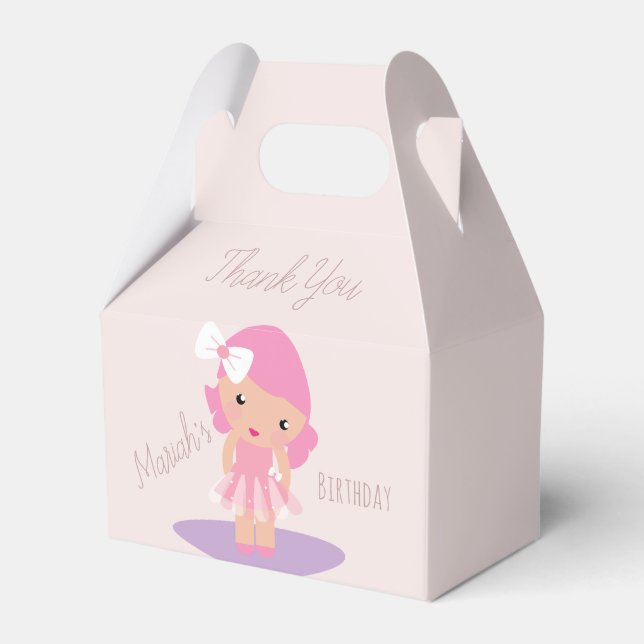 Ballotins Tutu Girl'Anniversaire Ballerinas Pink Cartoon (Verso)