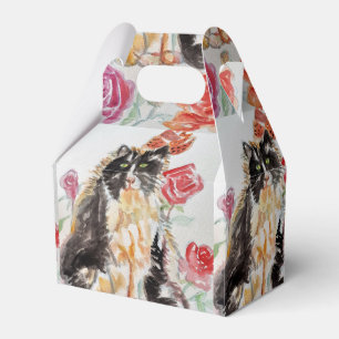 Ballotins Tuxedo Chat Cute Rose Fleurs Chats Filles Rose