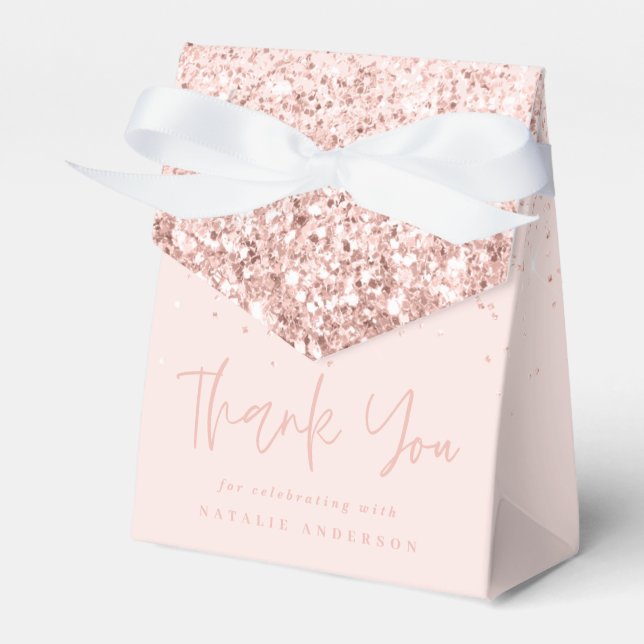 Ballotins Typographie moderne rose girly parties scintillant (Verso)