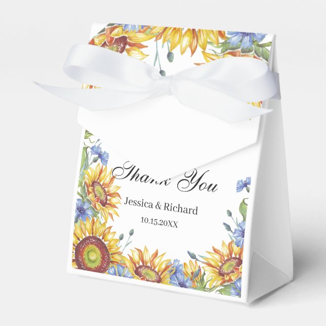 Ballotins Ukraine Watercolor Wedding Favor Box (Verso)