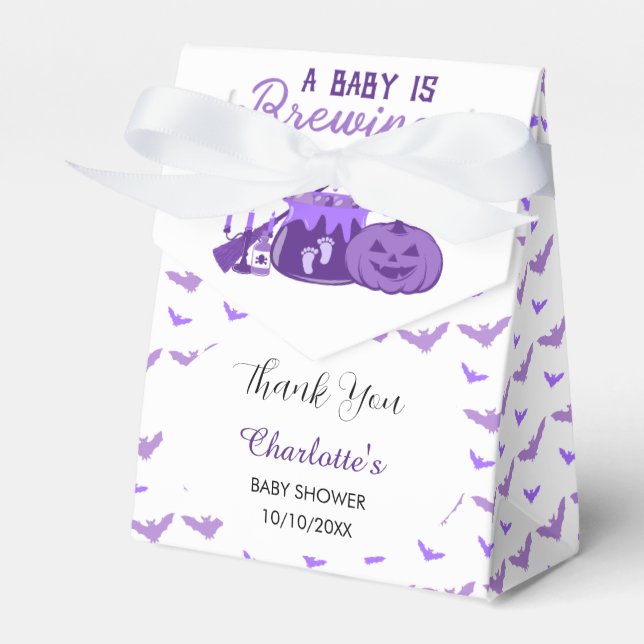 Ballotins Un Bébé brasse du Baby shower d'Halloween violet (Verso)