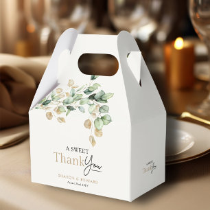 Ballotins Un doux Merci Eucalyptus Mariage or vert
