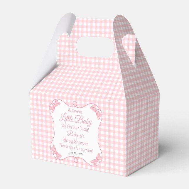 Ballotins Un doux petit bébé rose vaches Baby shower fille (Verso)