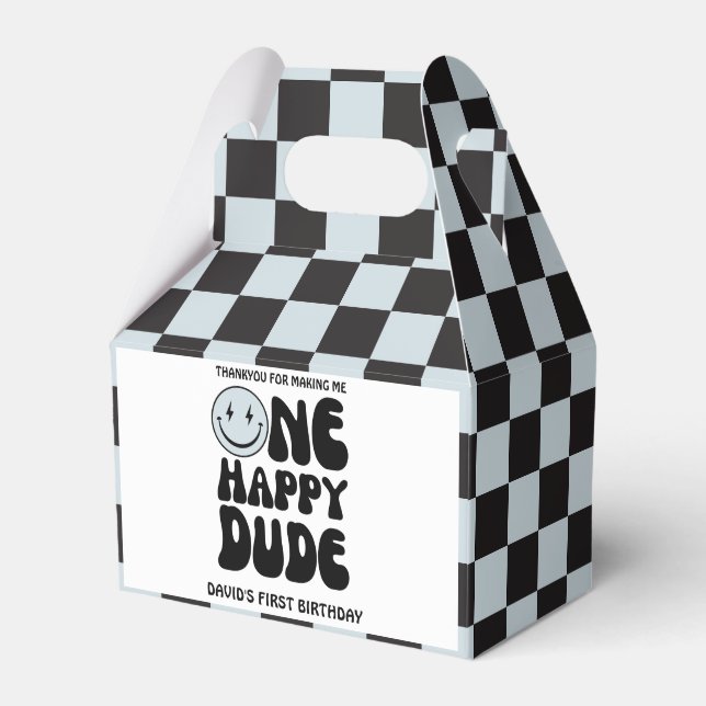 Ballotins Un joyeux Dude Blue Happy Face Boy Premier anniver (Verso)