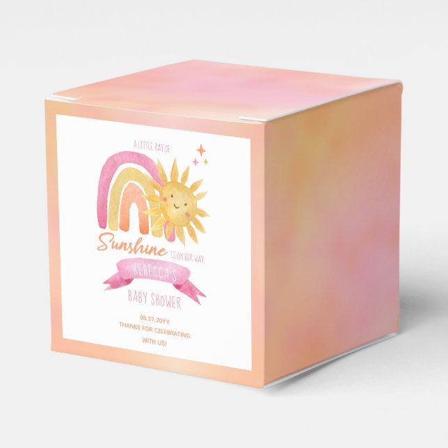Ballotins Un petit rayon de soleil Baby shower fille (Verso)