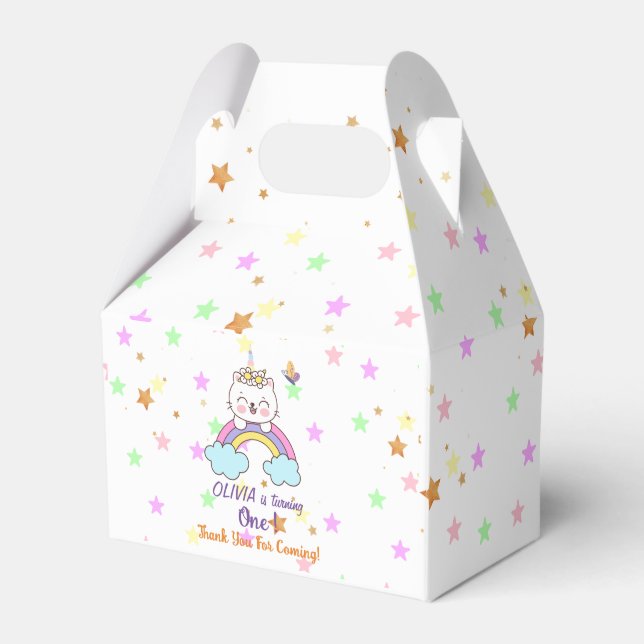 Ballotins Unicorn Cat Rainbow Pastel Stars 1er anniversaire (Verso)