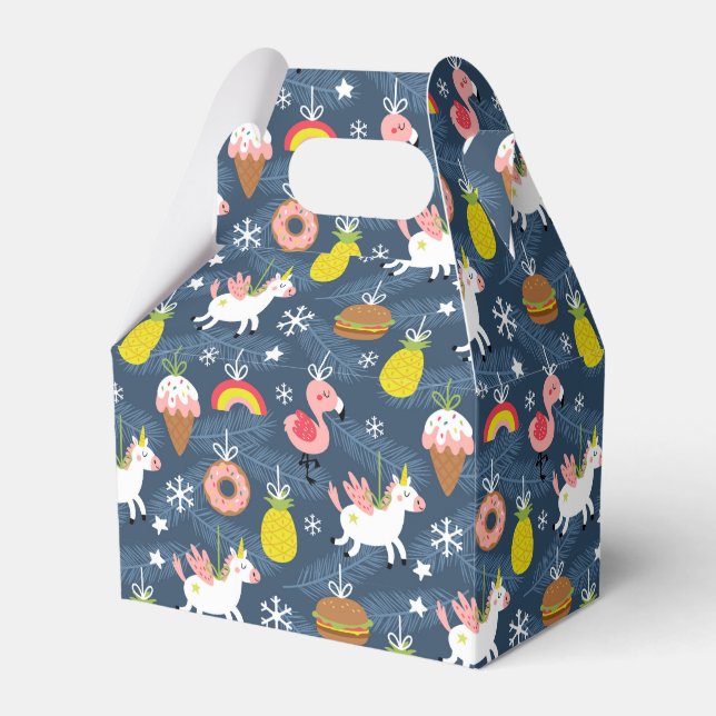 Ballotins Unicornes de Noël amusants et Flamants roses Motif (Verso)