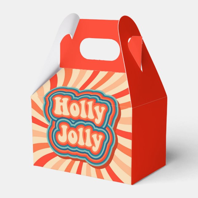 Ballotins Vacances de Noël rétro Holly Jolly Typographie (Verso)