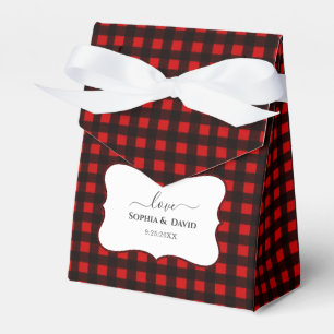 Ballotins Vacances d'hiver Noël Rouge Buffalo Plaid Mariage