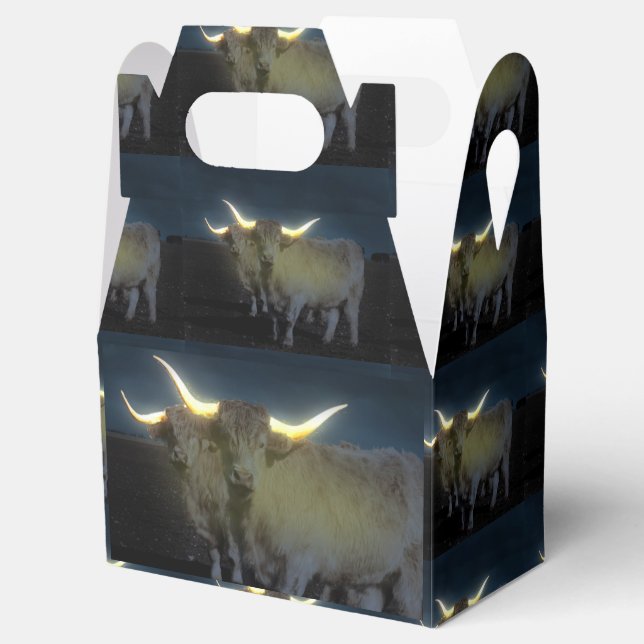 Ballotins Vaches Highland Qui Jaillissent Dans L'obscurité,  (Ouvert)