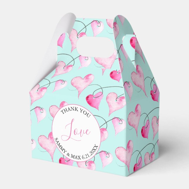 Ballotins Valentines Box Coeurs roses Turquoise Bleu (Verso)