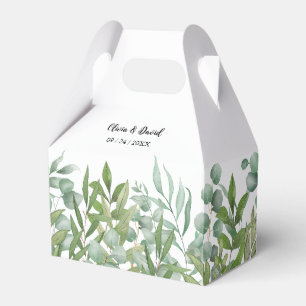 Ballotins Végétation Aquarelle Feuille de mariage Favor Box