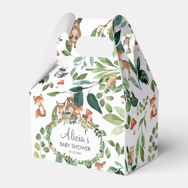 Ballotins Végétation Bois Animaux Baby shower Merci (Verso)