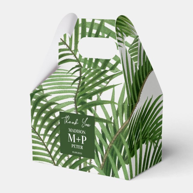 Ballotins Verdure tropicale Aquarelle Palmier Monogramme (Verso)