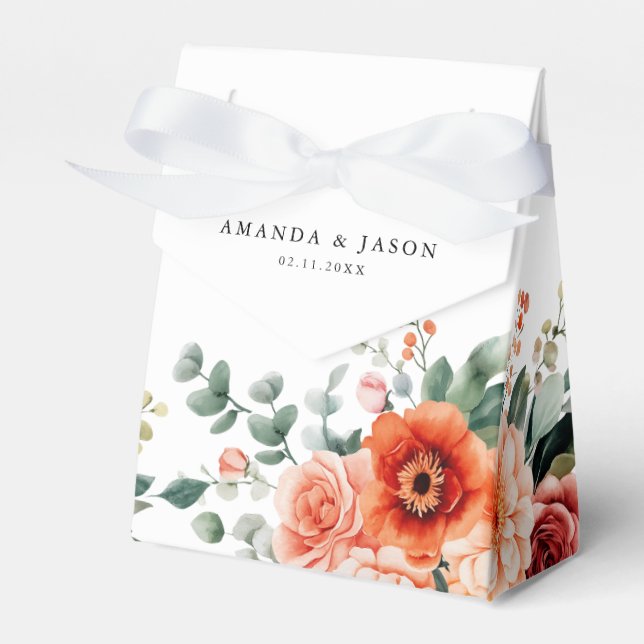 Ballotins Verona Sunset Bright Orange Moderne Mariage Floral (Verso)