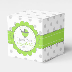 Ballotins Vert avec Baby shower Pois gris
