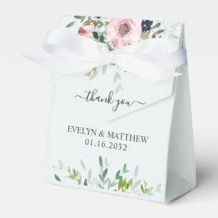 Ballotins Vert floral rose sur Wedding shower bleu