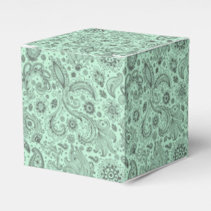 Ballotins Vert menthe batik style bohème floral motif cachem