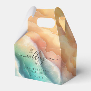 Ballotins Vert rose Ocean Beach Bleu Aquarelle été soleil