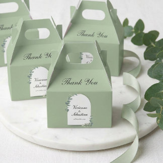 Ballotins Vert sauge Arches Feuilles d'eucalyptus Mariage de