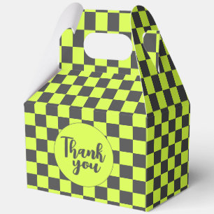 Ballotins Vibrant vert et gris À damiers Merci Motif