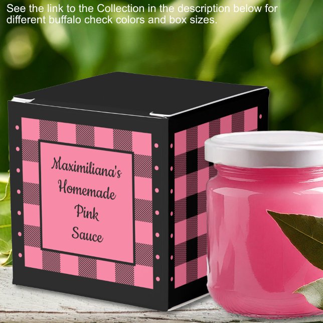 Ballotins Vichy Américain - Rose et Noir - Classique (Buffalo Check - Pink and Black - Classic Favor Boxes by Leapfroglisics Shop)