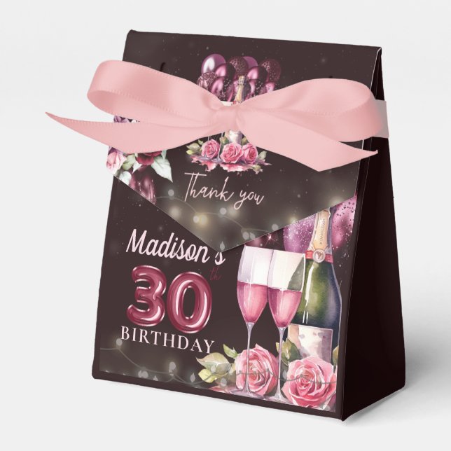 Ballotins Vins et ballons de luxe personnalisés 30e annivers (Verso)