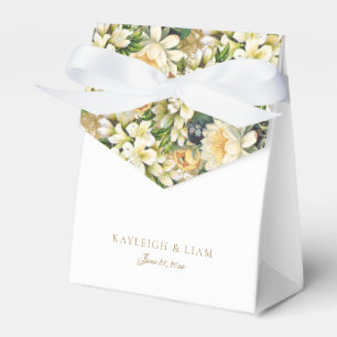 Ballotins Vintage blanc Floral Mariage de script or
