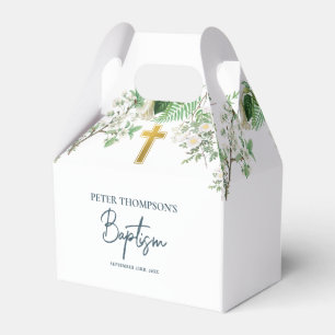 Ballotins Vintage Floral Religieux Croix d'Or Baptême