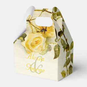 Ballotins Vintage romantique peinture de roses jaunes mariag