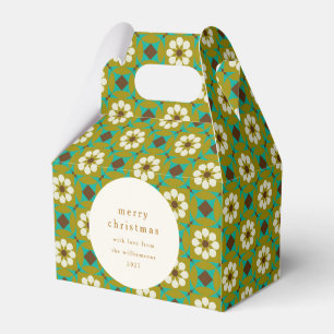 Ballotins Vintage vert Boho Floral Custom Joyeux Noël